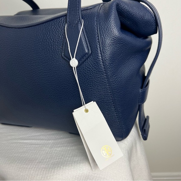 Tory Burch Blue Perry Balloon Stripe Satchel Leather Bag NEW Multicolor - Picture 11 of 16